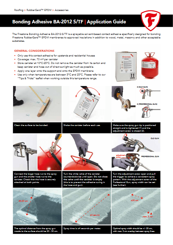 Bonding Adhesive BA-2012 S TF Installation Guidelines
