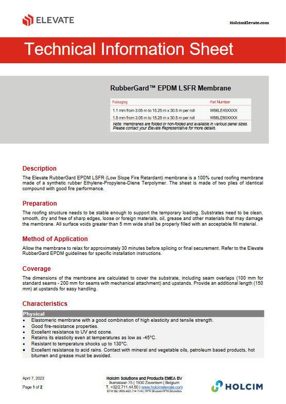 RubberGard EPDM LSFR Technical Information Sheet