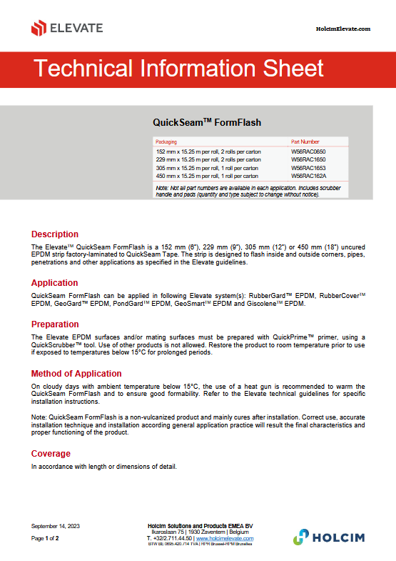 Elevate QuickSeamTM FormFlash TIS